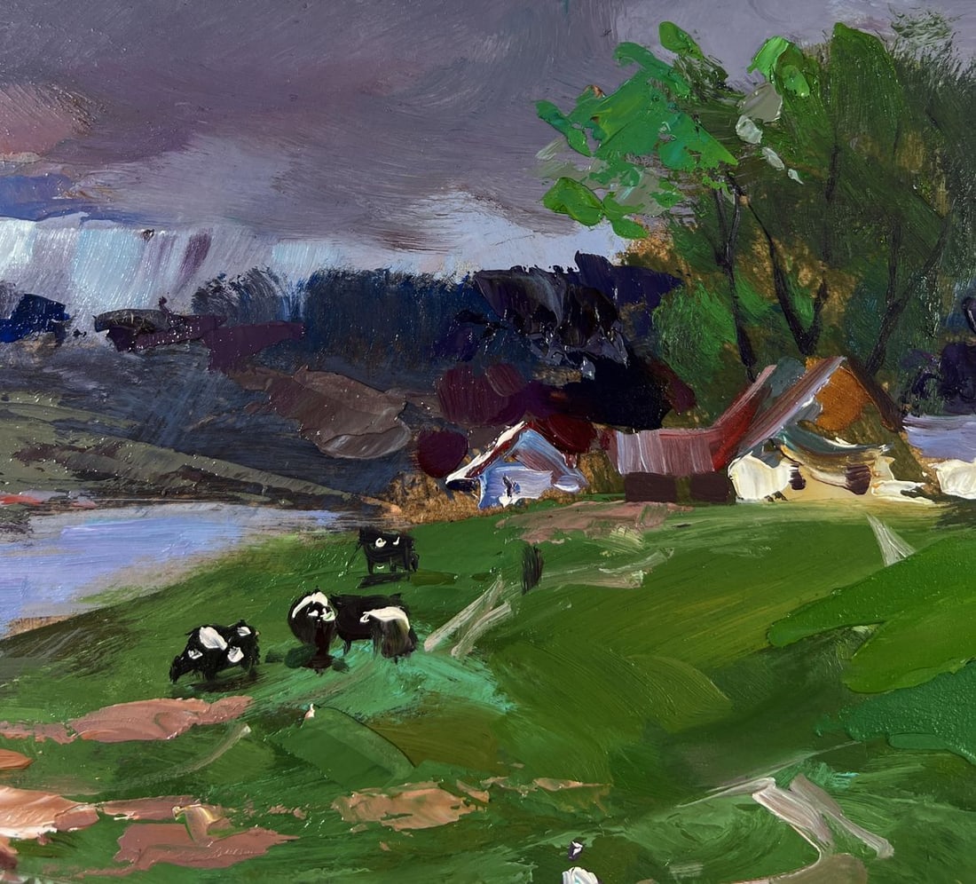 Oil painting Village nestled on a quiet shore Yuriy Suprunchuk - 5