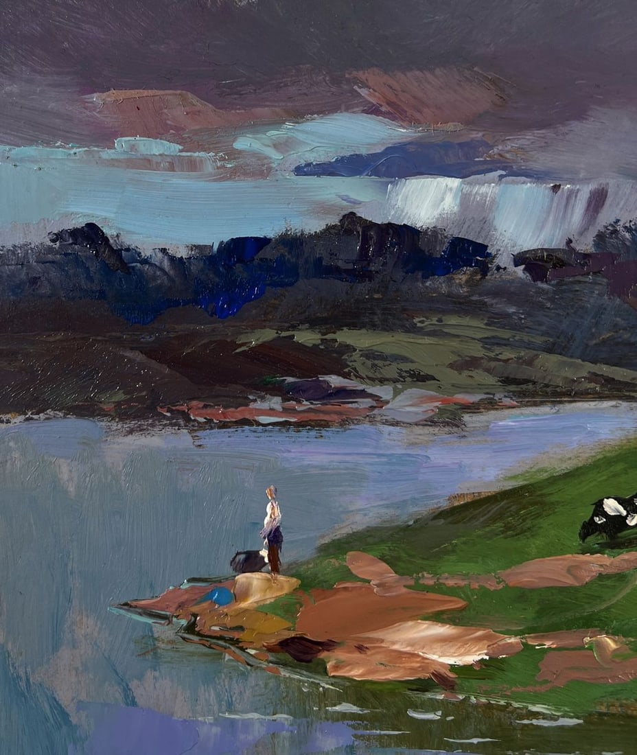 Oil painting Village nestled on a quiet shore Yuriy Suprunchuk - 6