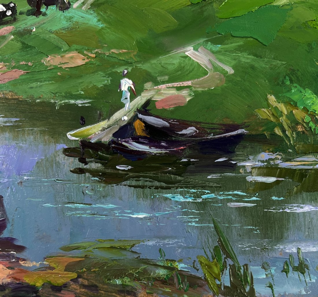 Oil painting Village nestled on a quiet shore Yuriy Suprunchuk - 8