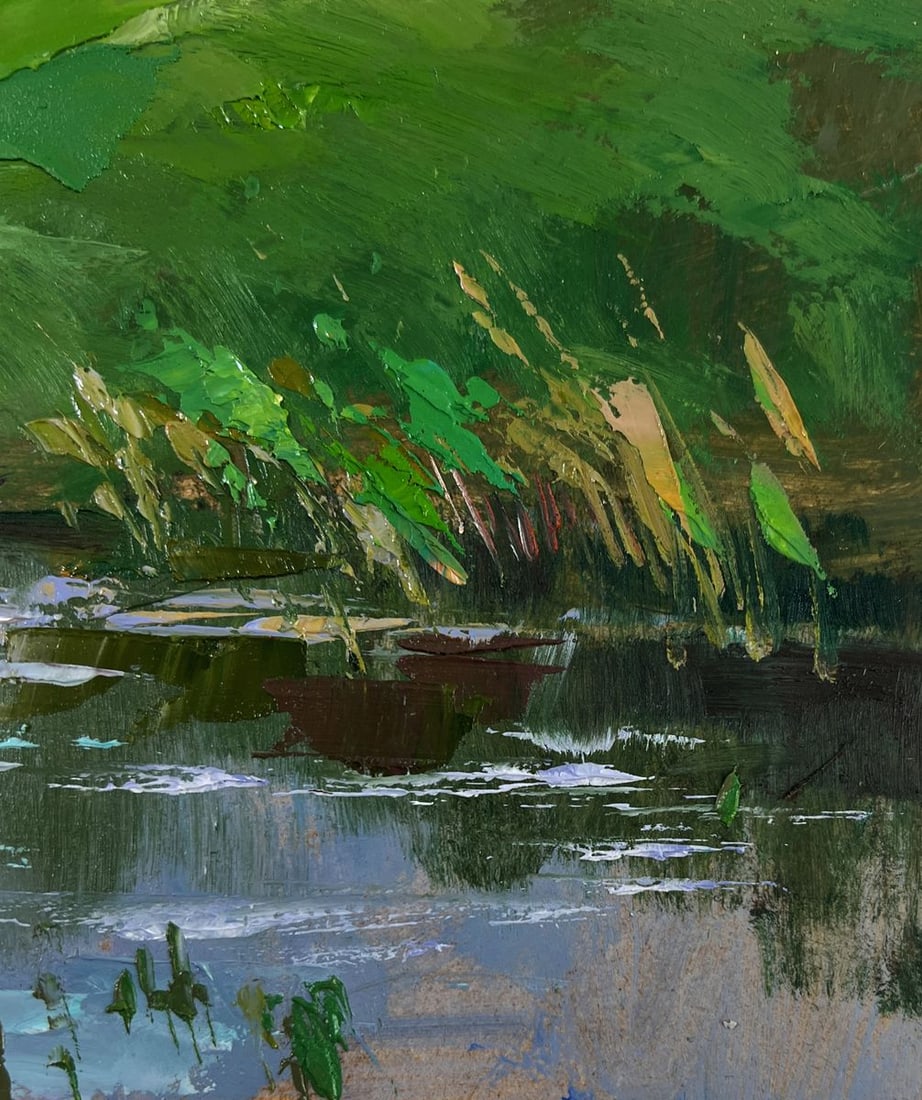 Oil painting Village nestled on a quiet shore Yuriy Suprunchuk - 9