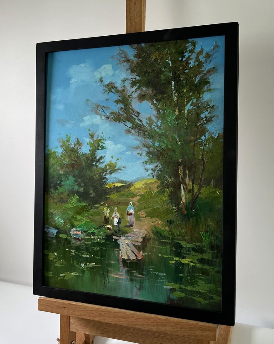 Oil painting At the village shore Yuriy Suprunchuk - 2