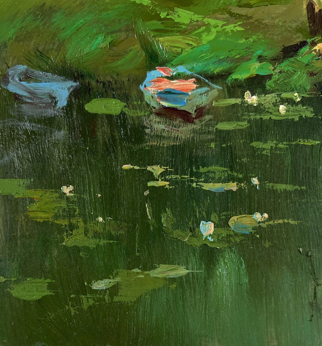 Oil painting At the village shore Yuriy Suprunchuk - 7