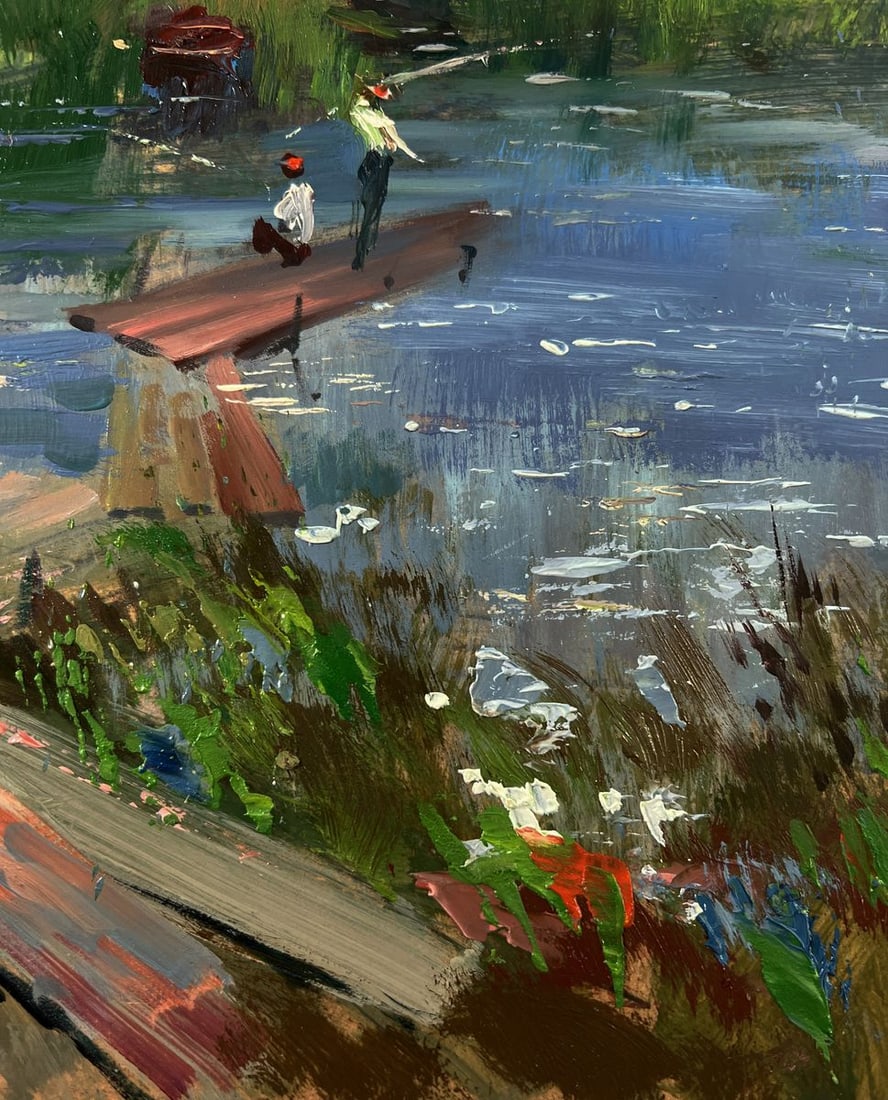 Oil painting Life by the village river Yuriy Suprunchuk - 8