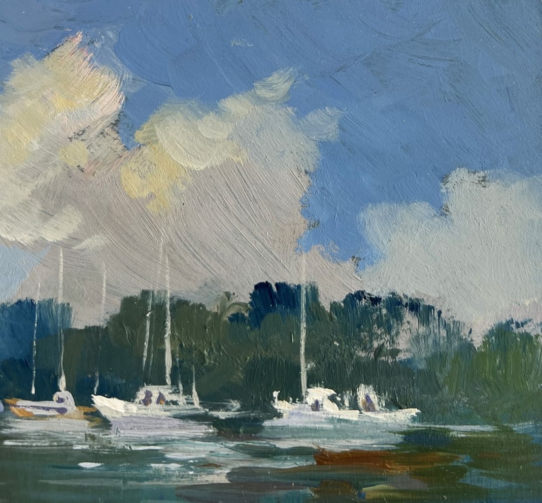 Oil painting At the summer yacht club Yuriy Suprunchuk - 4