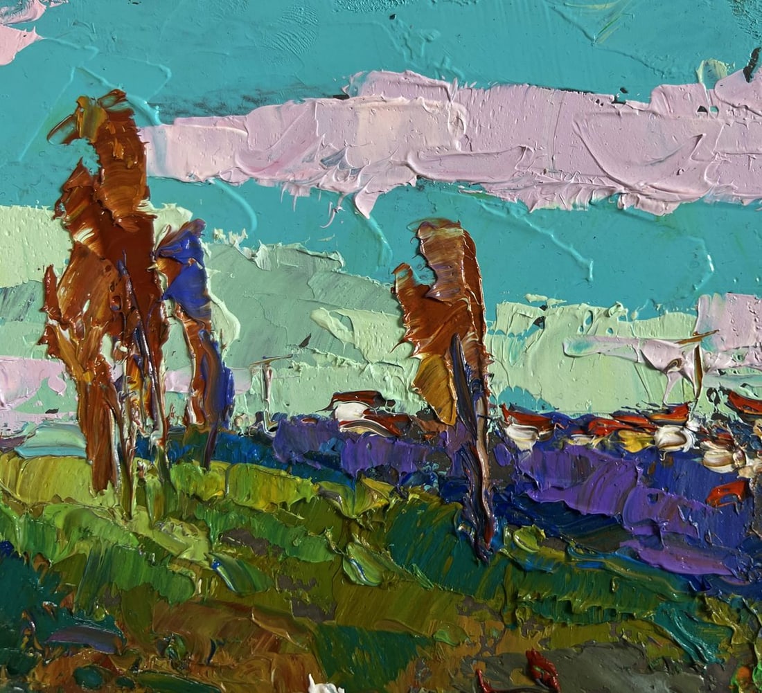 Oil painting Relaxation on the river Oksana Kalenyuk - 4