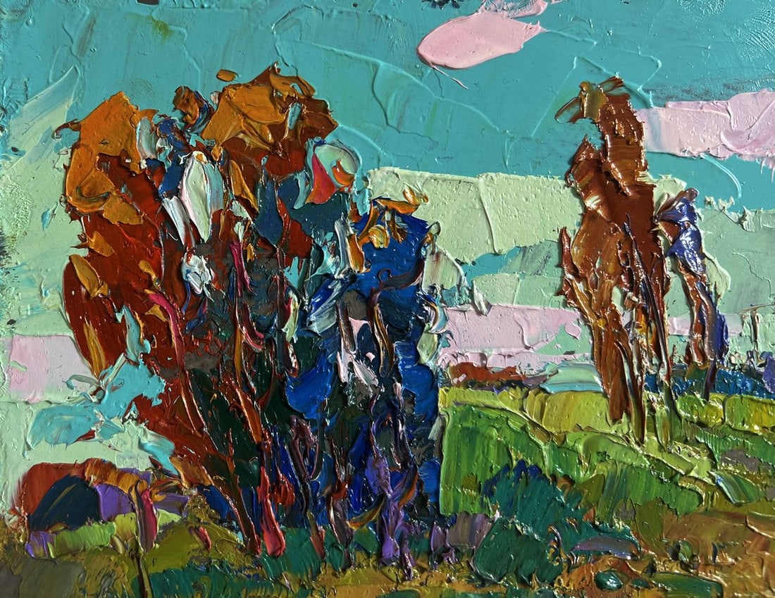Oil painting Relaxation on the river Oksana Kalenyuk - 6