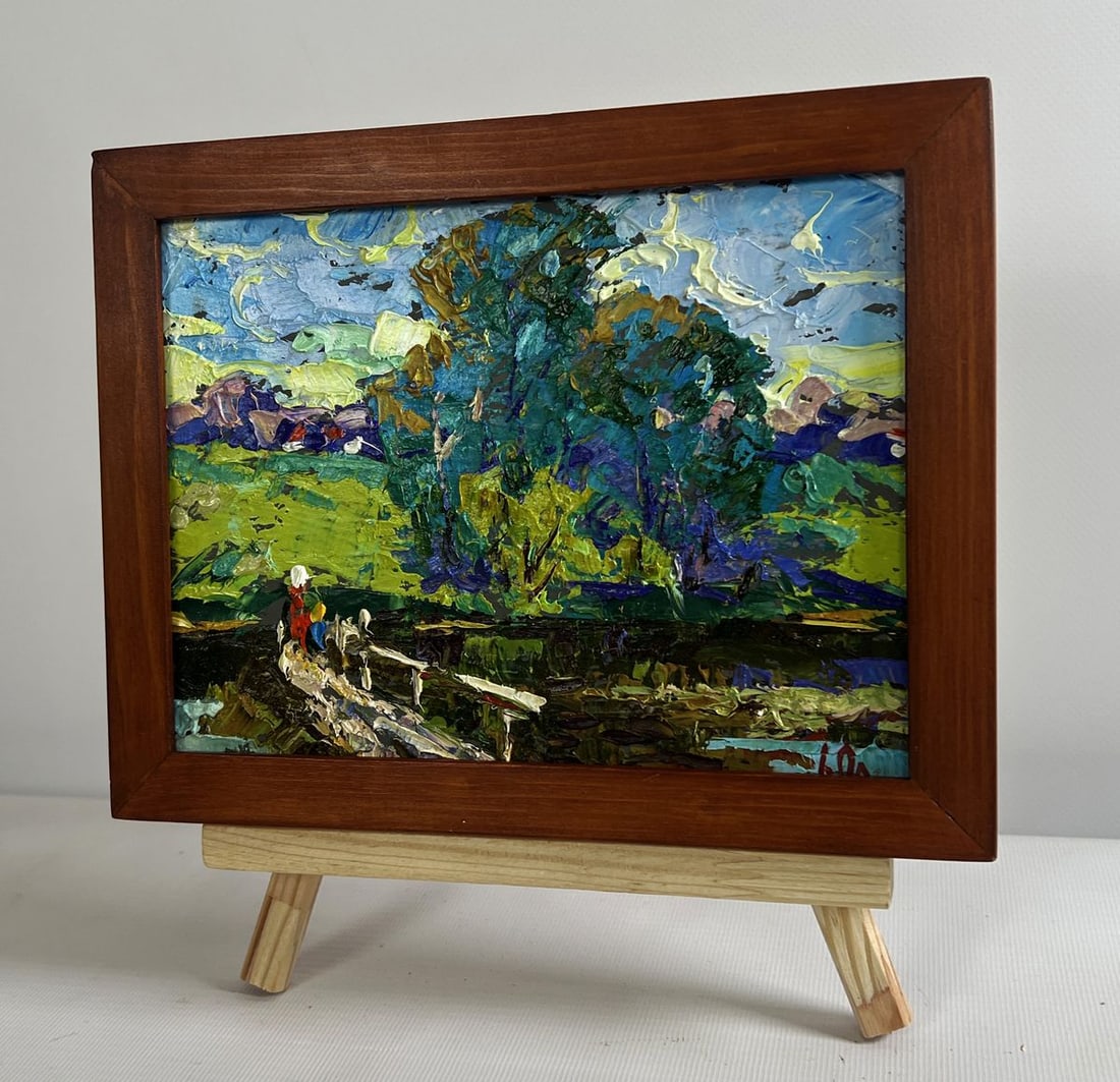 Oil painting On the spring river Alex Kalenyuk - 2