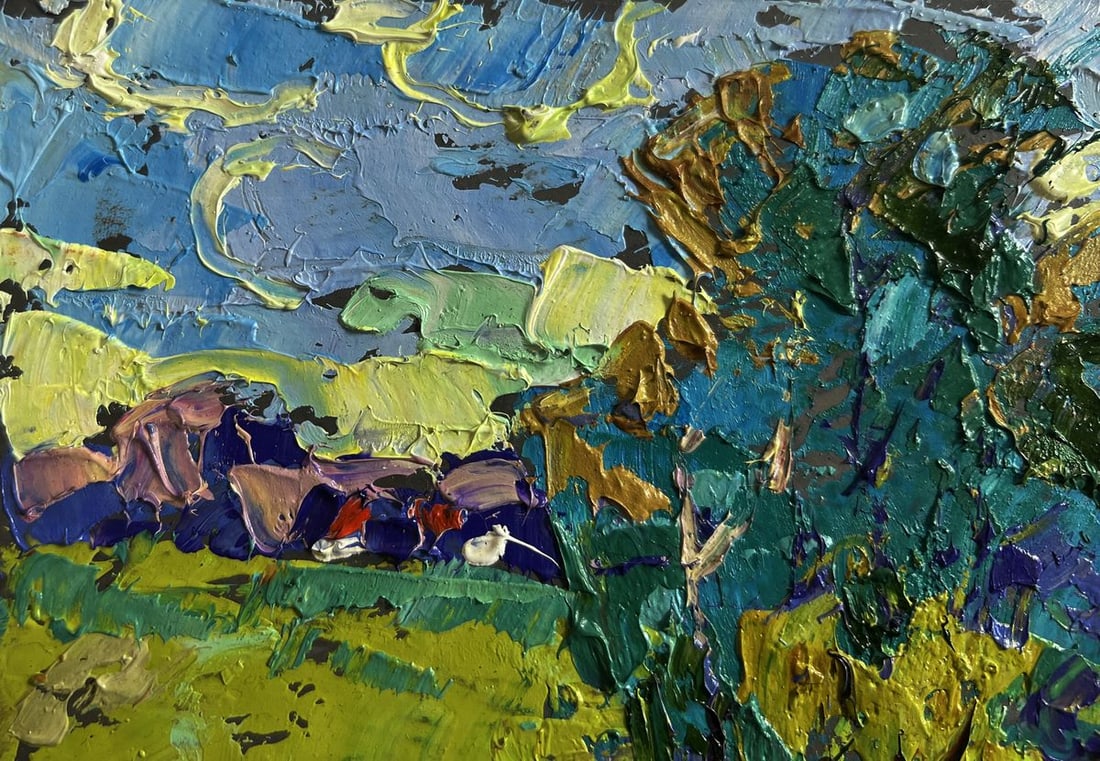 Oil painting On the spring river Alex Kalenyuk - 6