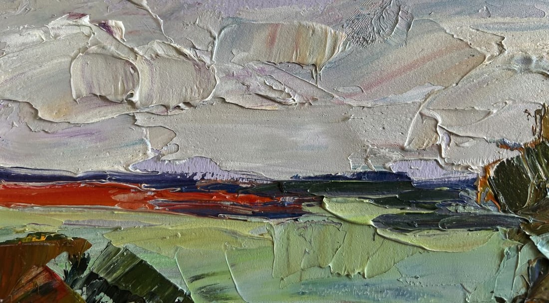 Oil painting Autumn days by the river Boris Serdyuk - 5