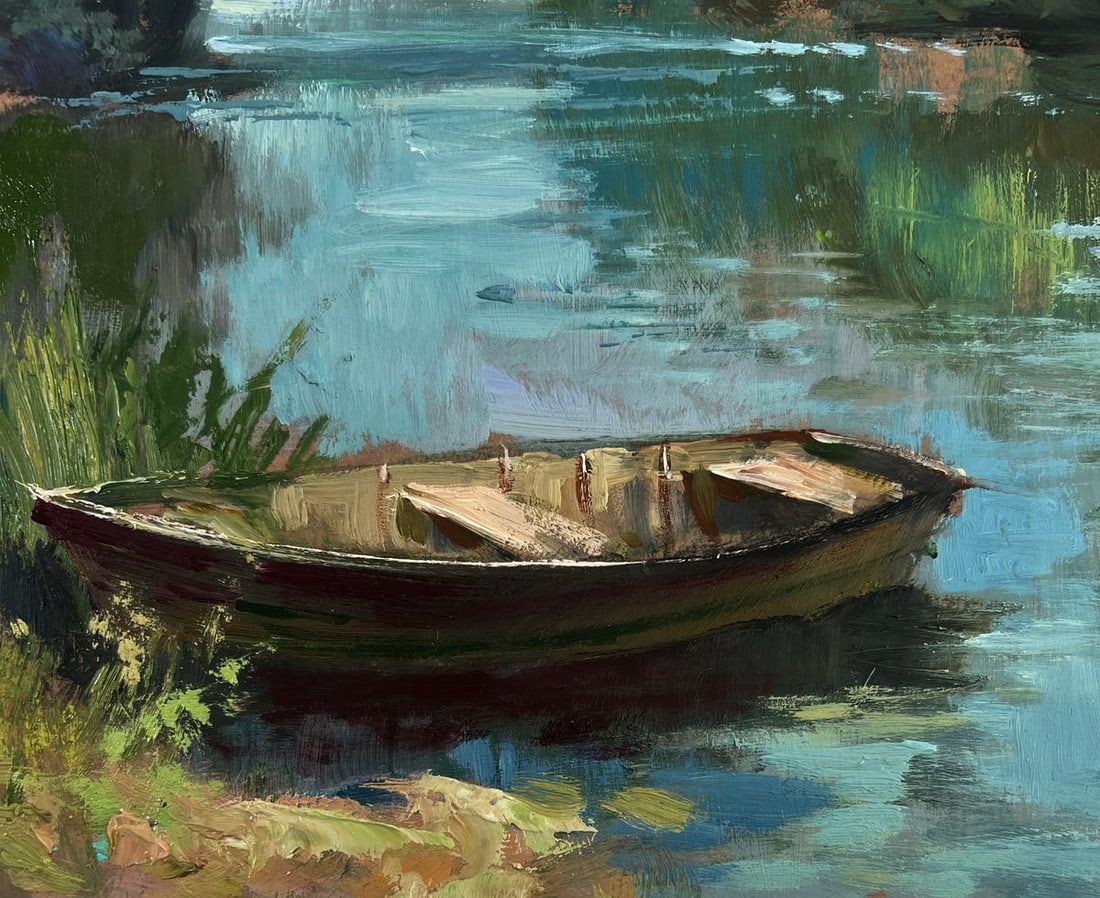Oil painting The rain is approaching the river Yuriy Suprunchuk - 8