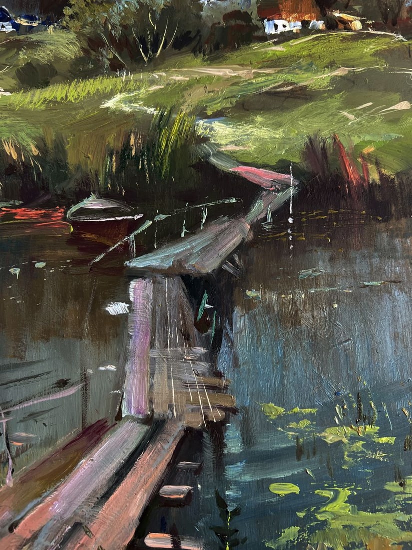 Oil painting Bridge to the village Yuriy Suprunchuk - 6