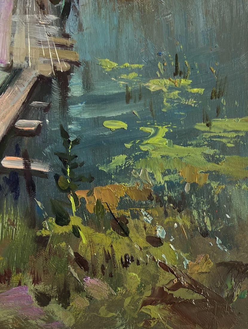Oil painting Bridge to the village Yuriy Suprunchuk - 8