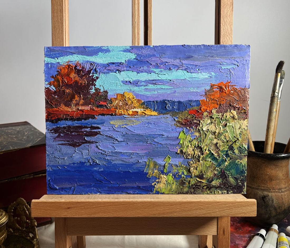 Oil painting Evening on the river Boris Serdyuk (1 of 10)