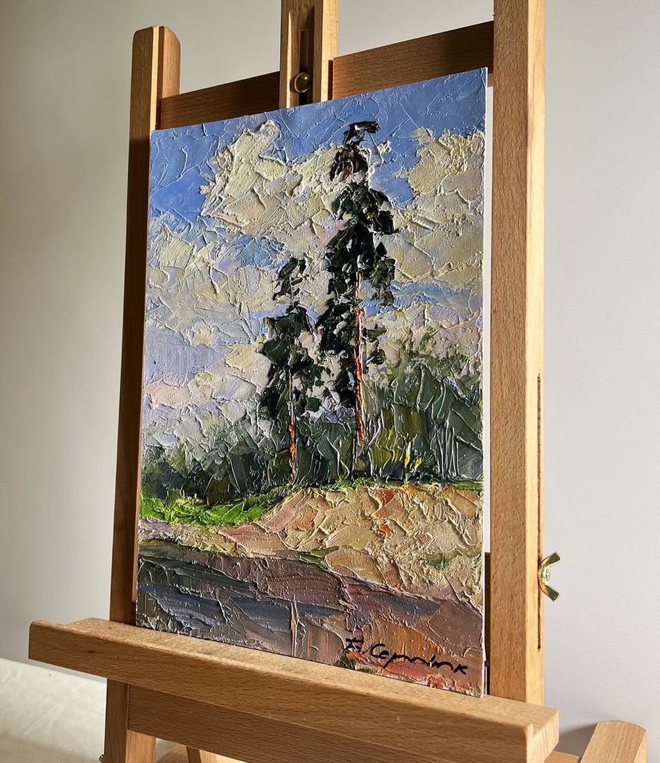 Oil painting Sand cliff by the river Boris Serdyuk - 2