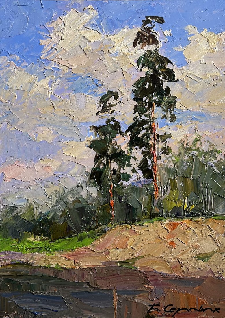 Oil painting Sand cliff by the river Boris Serdyuk - 3