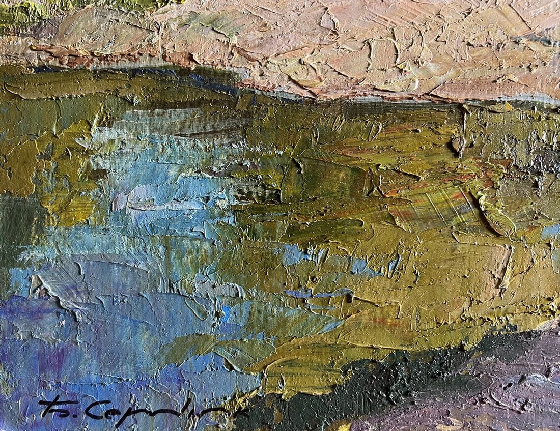 Oil painting Summer vacation on the river Boris Serdyuk - 9