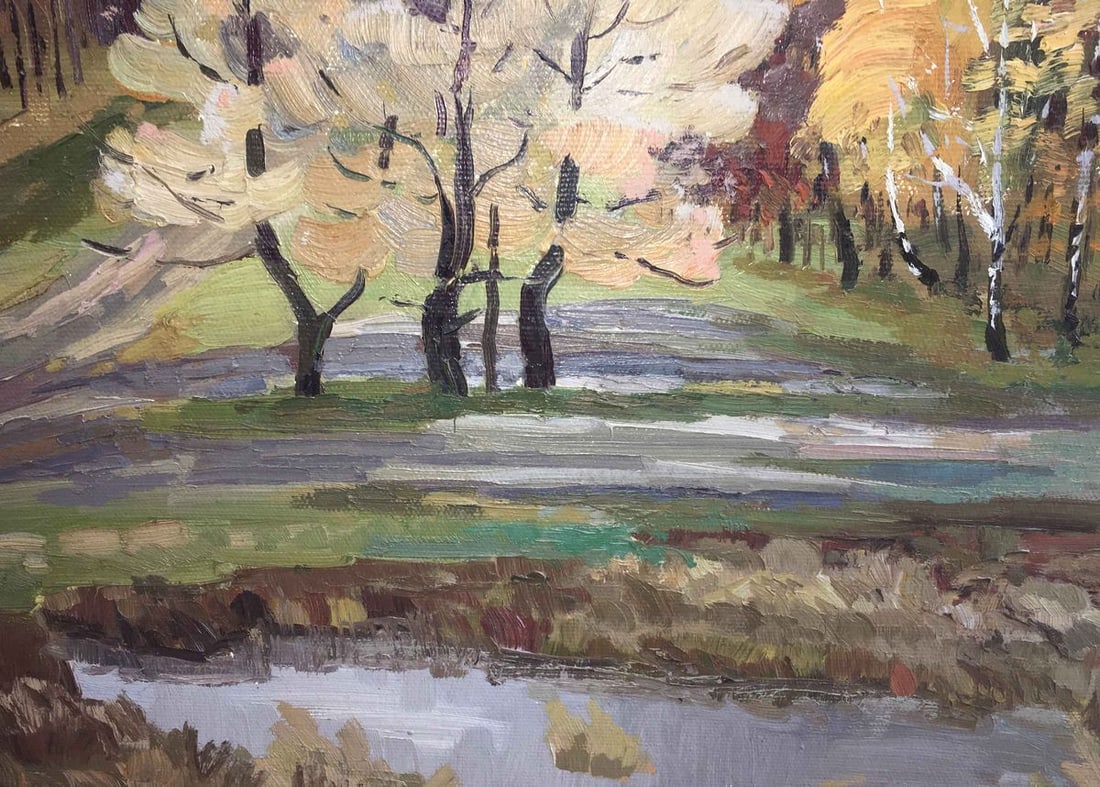 Autumn forest oil painting - 5