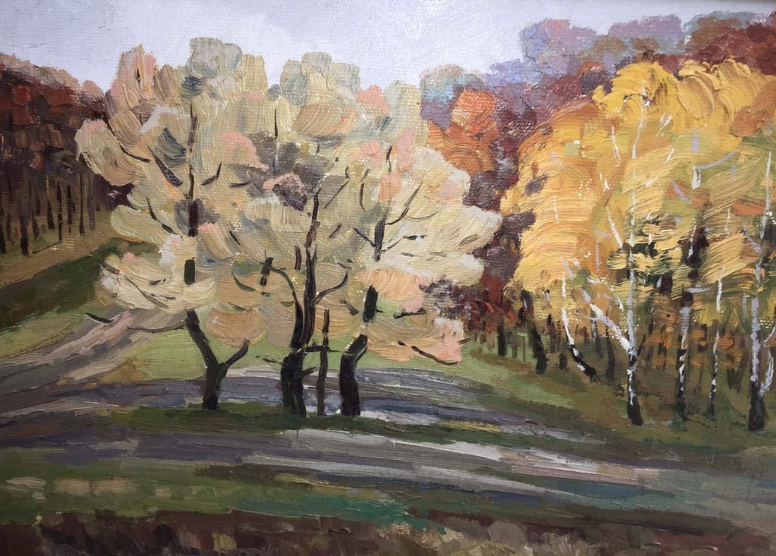 Autumn forest oil painting - 7