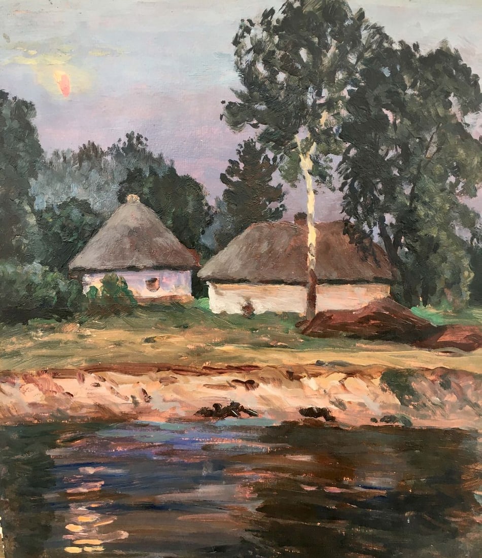 Landscape of village oil painting - 2