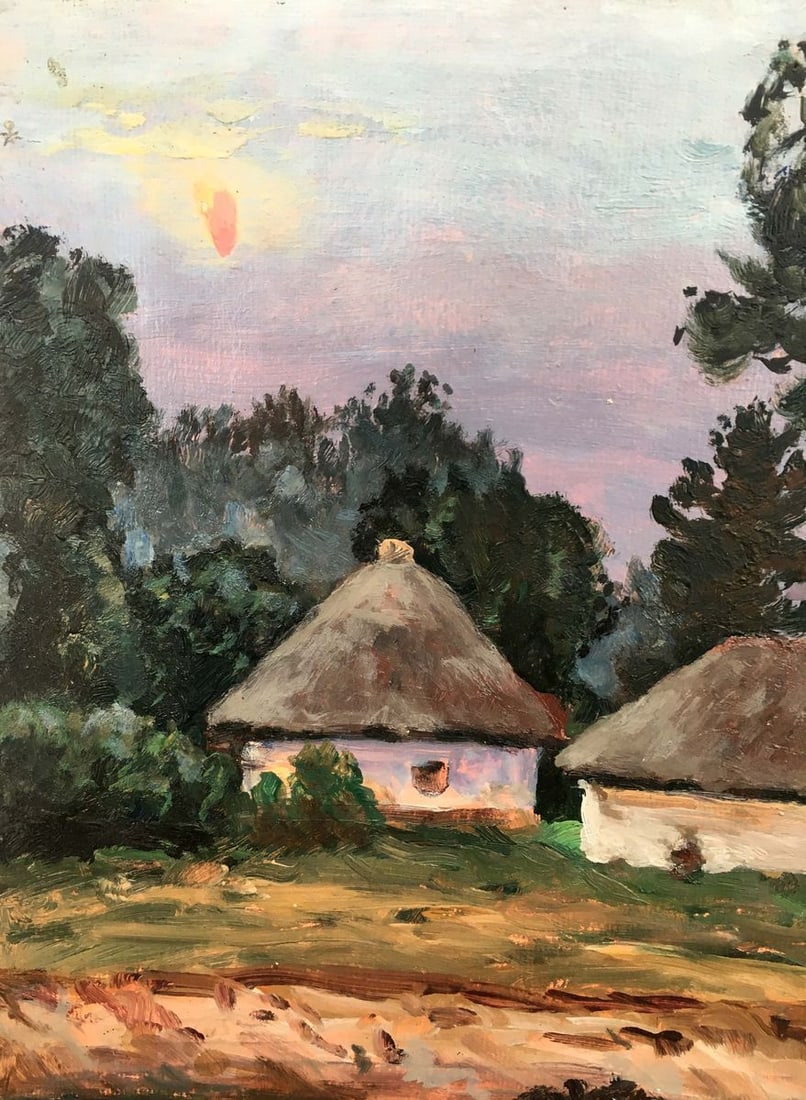 Landscape of village oil painting - 3
