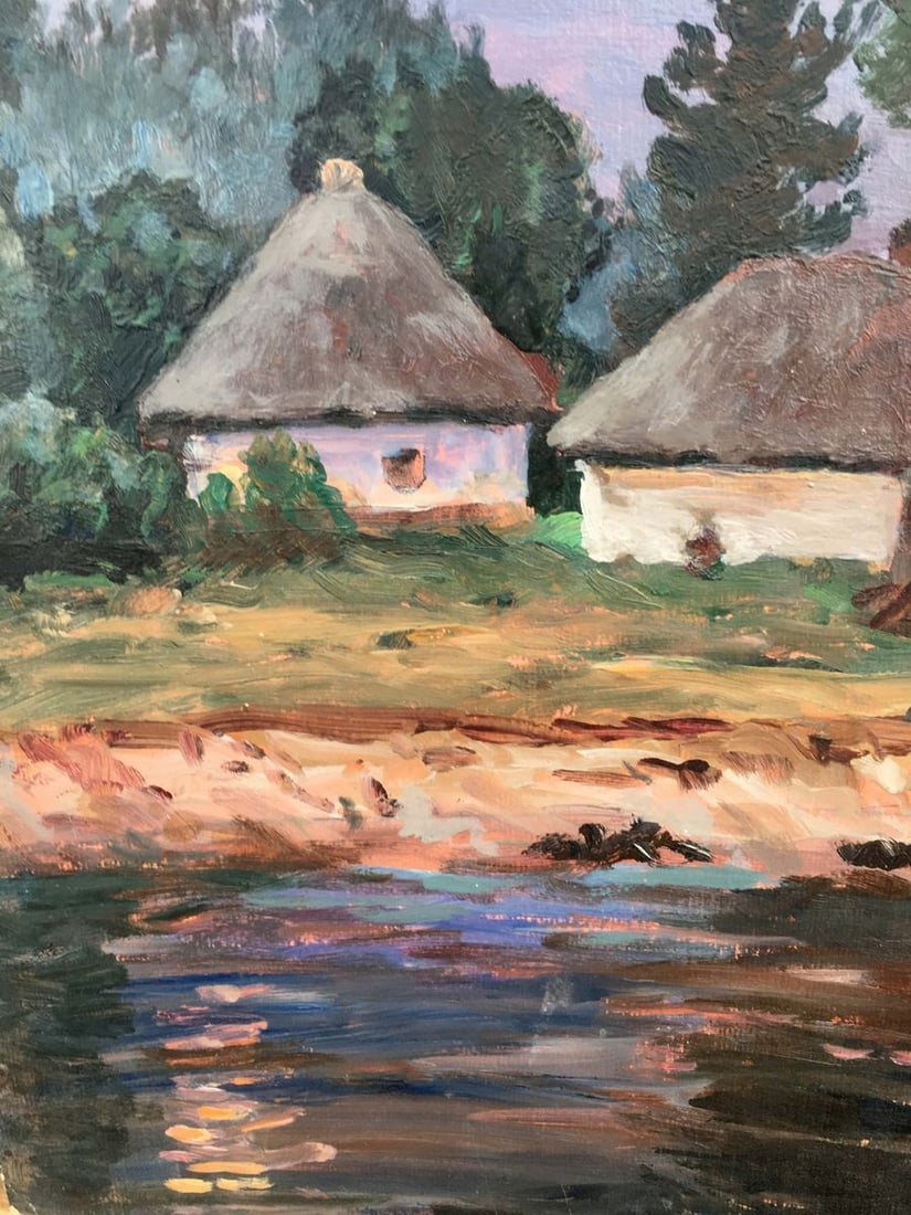 Landscape of village oil painting - 4