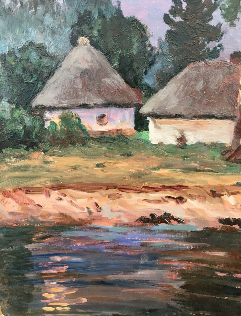 Landscape of village oil painting - 5