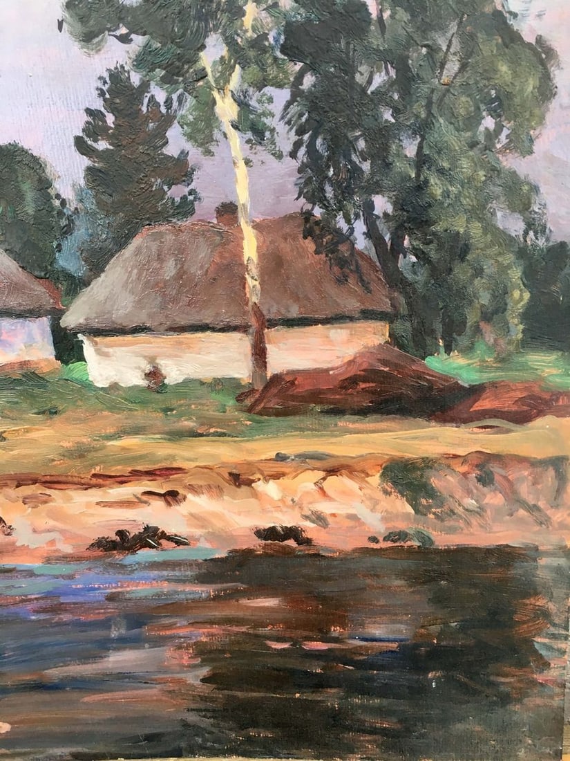 Landscape of village oil painting - 8