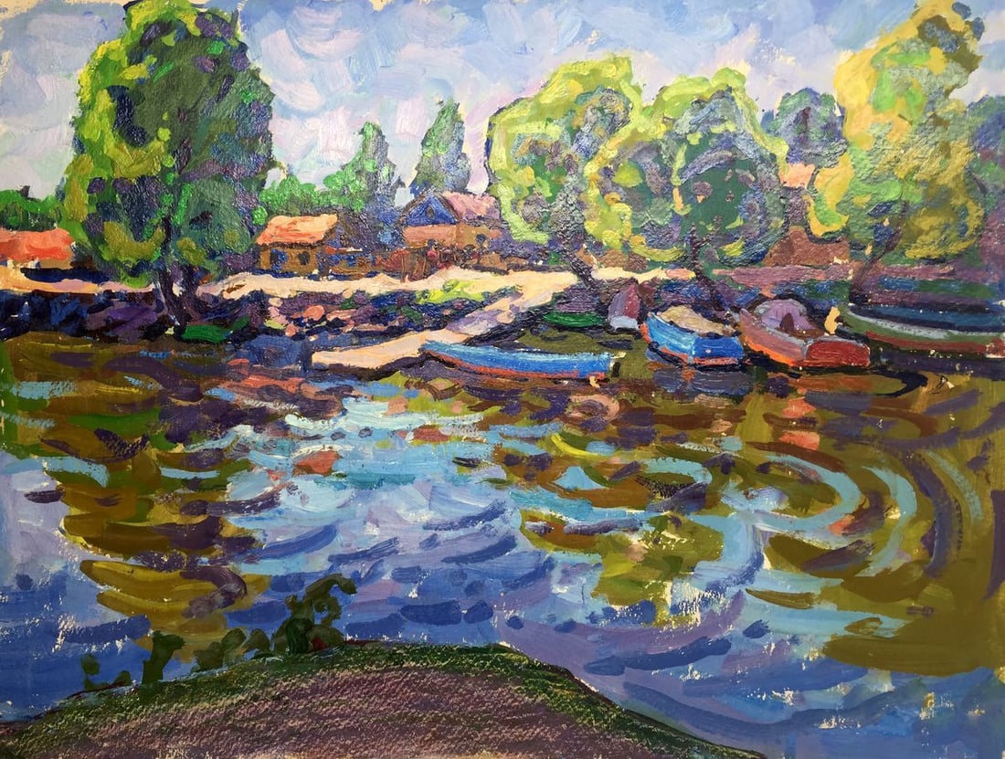 Oil painting Hills Leninsky Ruban Grigory Savelyevich: Title: Oil painting Hills Leninsky Ruban Grigory Savelyevich Description: NoGS 204 *** ABOUT THIS PAINTING *** * TITLE: "Hills Leninsky" * ARTISTS: Ruban Grigory Savelyevich * SIZE: 47.5x61