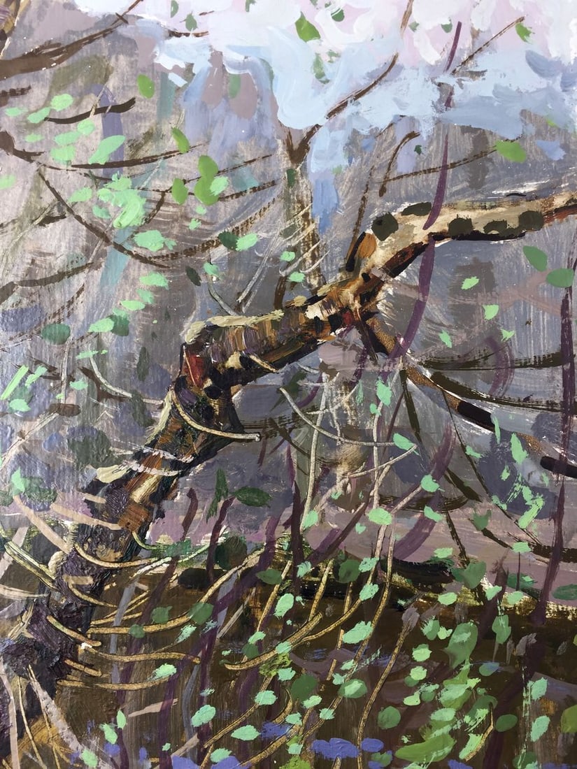 Oil painting Forest swamp original picture painter - 8