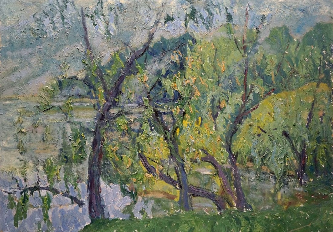 Oil painting River landscape Gaiduk Viktor Kirillovich (1 of 8)