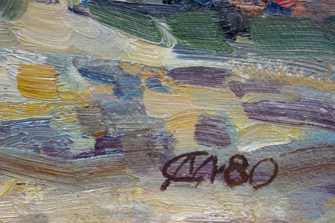 Oil painting River landscape - 6