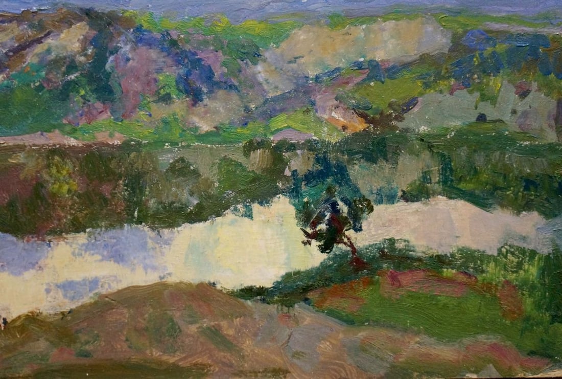 Oil painting Sunset by the river Kalatsyuk Yakov Alekseevich - 5