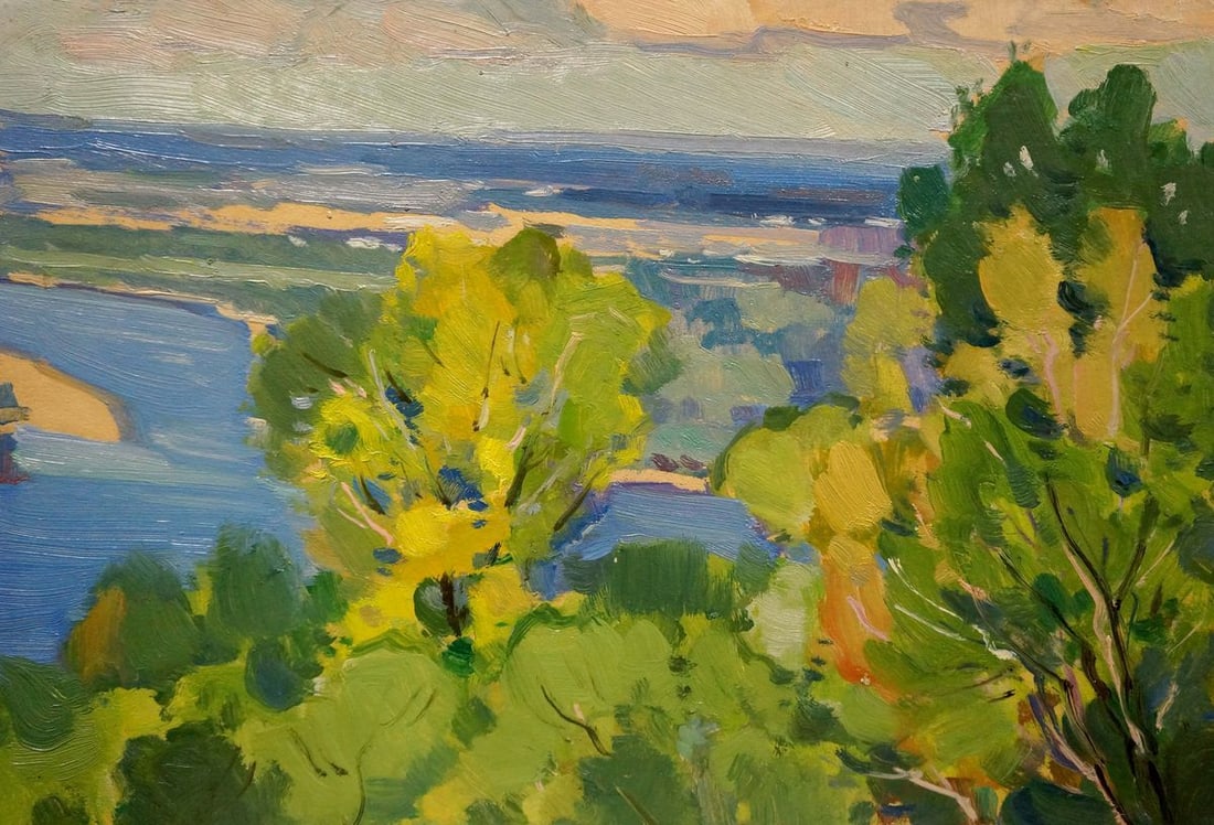 Oil painting Summer landscape Buryachok Nikolay Ivanovich: Title: Oil painting Summer landscape Buryachok Nikolay Ivanovich Description: NoVerns 539 *** ABOUT THIS PAINTING *** * TITLE: "Summer landscape" * ARTISTS: Buryachok Nikolay Ivanovich * SIZE: 26x36