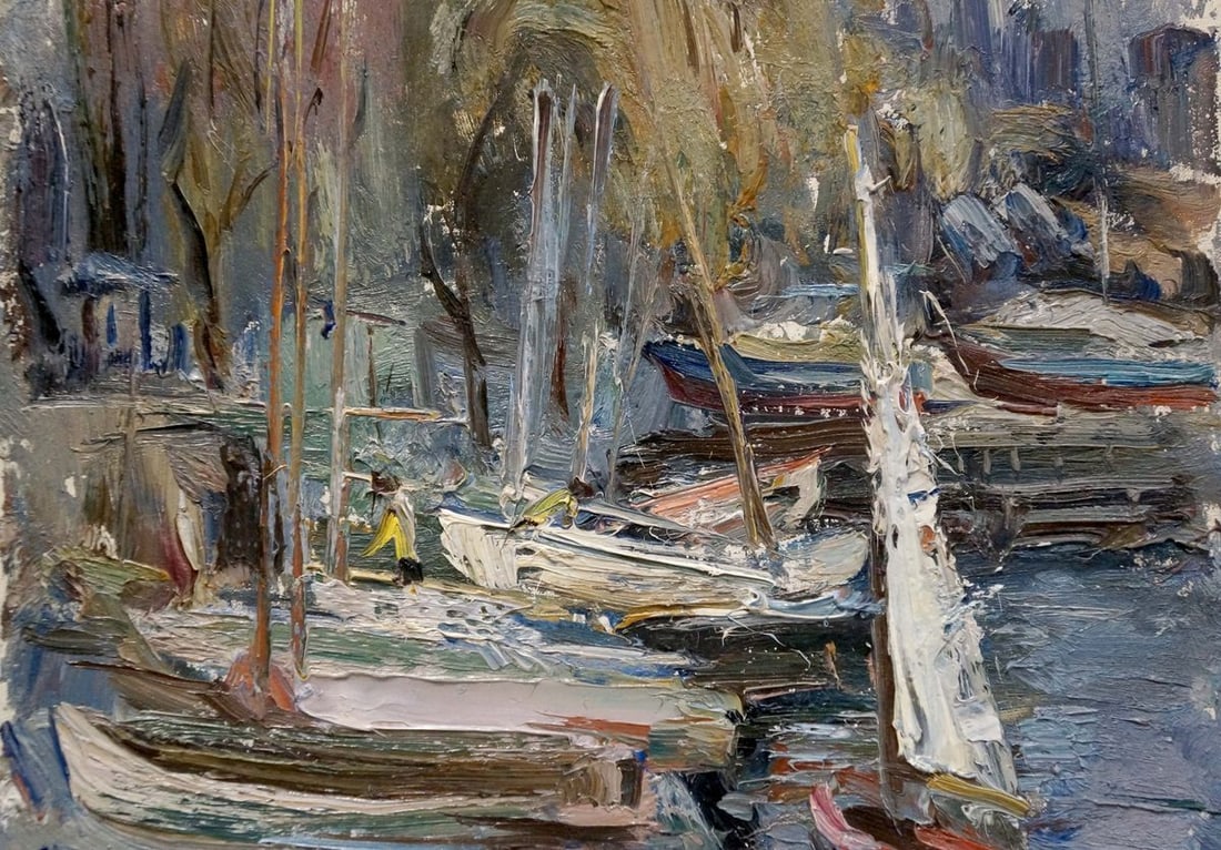 Oil painting Yacht club Vadim Petrovich Karpov - 3