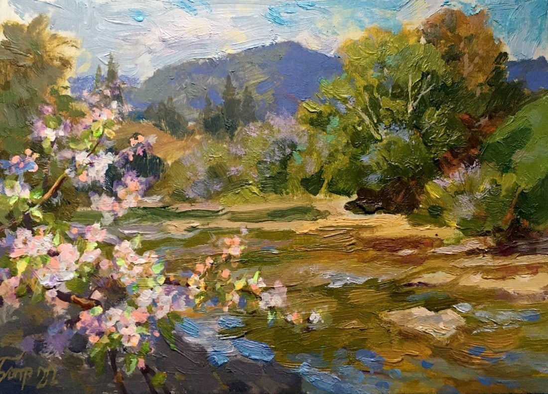 Oil painting Spring on Slavsky Batrakov Vladimir Grigorievich: Title: Oil painting Spring on Slavsky Batrakov Vladimir Grigorievich Description: NoAAA2551 *** ABOUT THIS PAINTING *** * TITLE: "Spring on Slavsky" * ARTISTS: Batrakov Vladimir Grigorievich * SIZE: 2