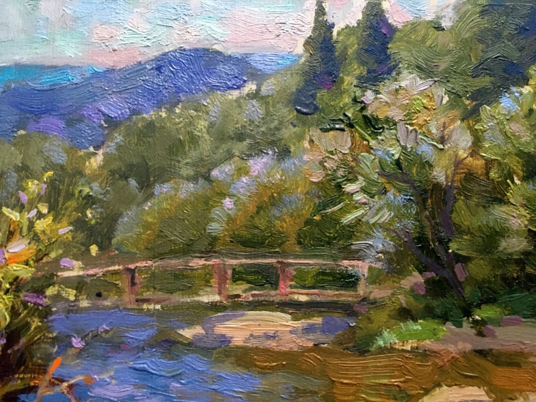 Oil painting Bridge over river Batrakov Vladimir Grigorievich - 10