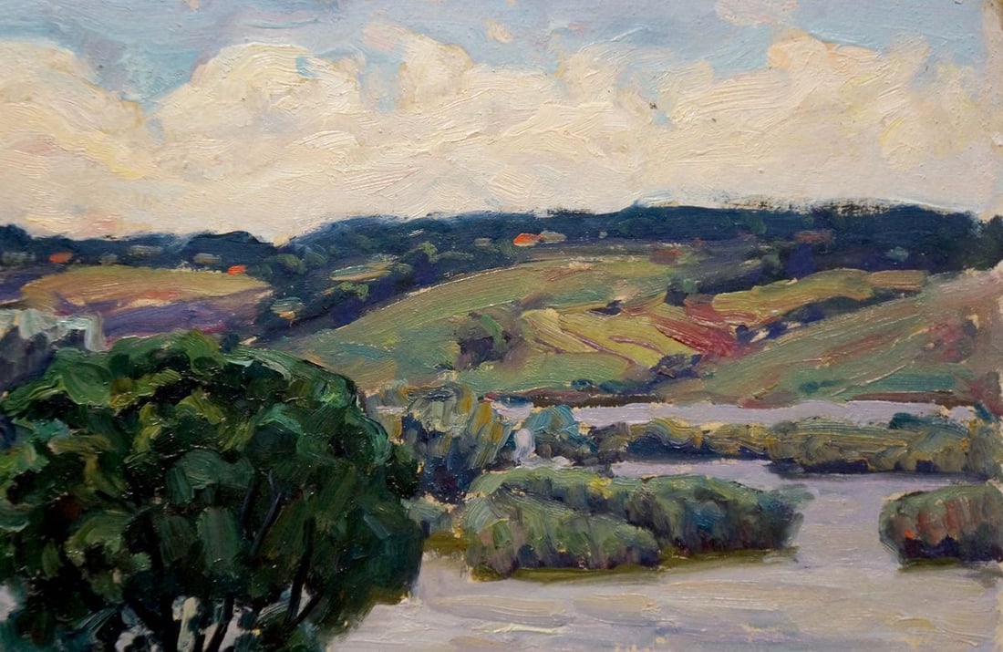 Oil painting River landscape Fomin Anatoly Nikiforovich - 4