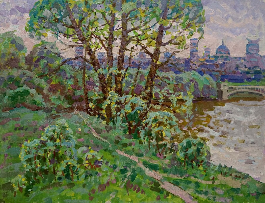 Oil painting City view Ruban Grigory Savelievich: Title: Oil painting City view Ruban Grigory Savelievich Description: NoVerns 596 *** ABOUT THIS PAINTING *** * TITLE: "City view" * ARTISTS: Ruban Grigory Savelievich * SIZE: -x- cm/'-x- inches' * MED