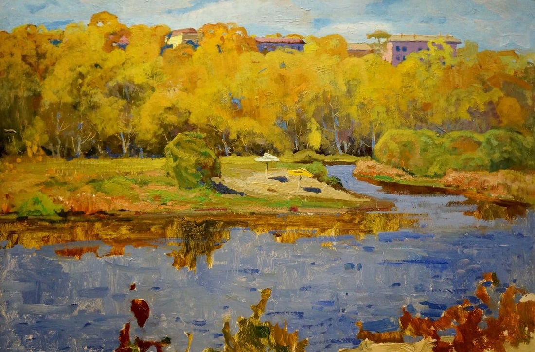 Oil painting Landscape overlooking the city Korostelev Vladimir Alexandrovich (1 of 8)