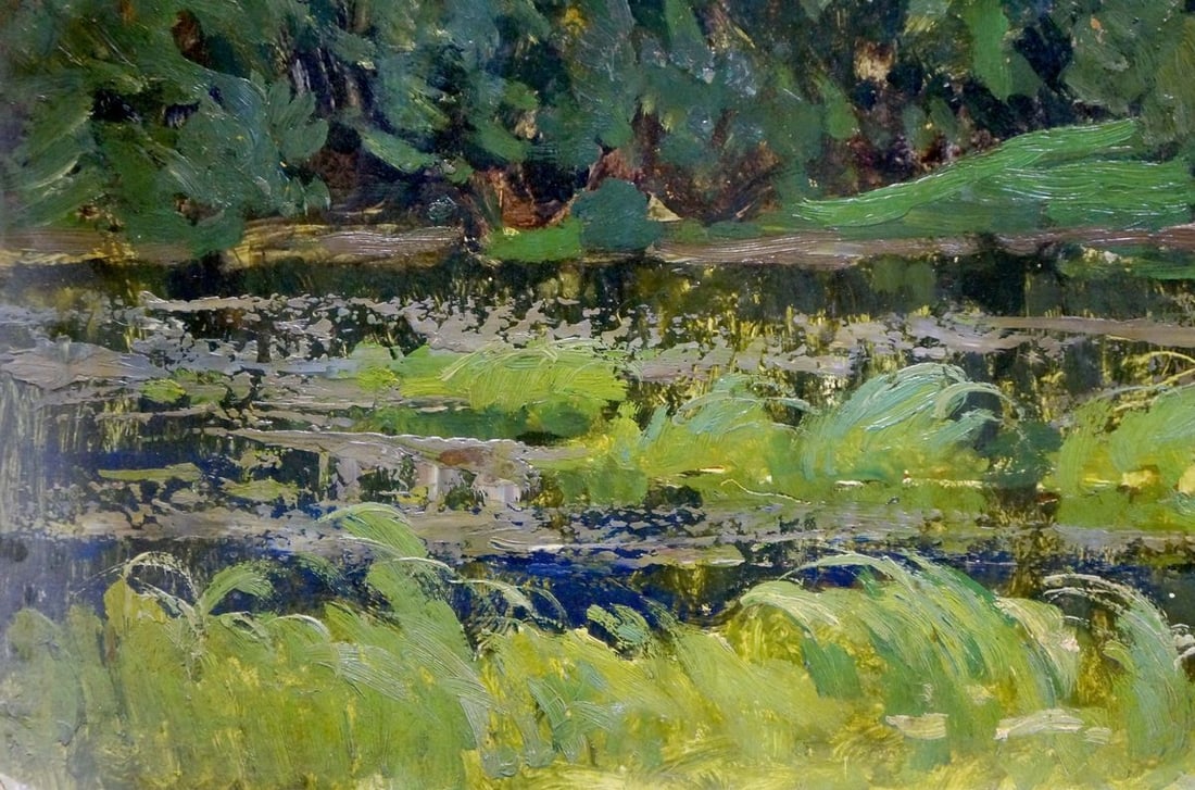 Oil painting River landscape Korobov Vladimir Andreevich - 2