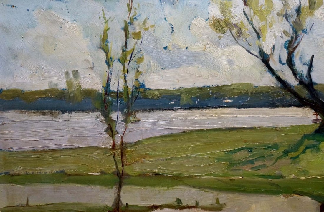 Oil painting Spring on the Dnieper Petrov Georgy Petrovich - 3