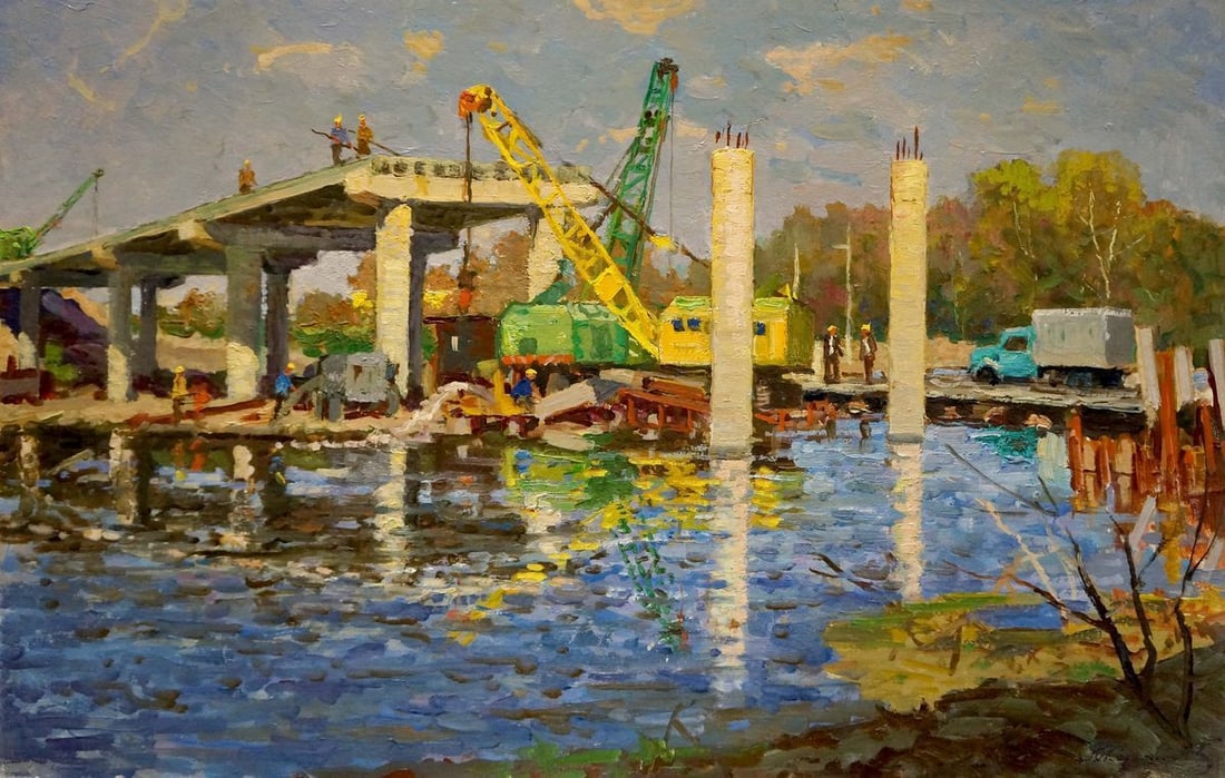 Oil painting Building construction Korygin Konstantin Nikolaevich (1 of 8)