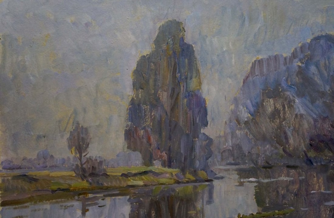 Oil painting Fog by the forest Dzyuban Ivan Feodosievich - 3