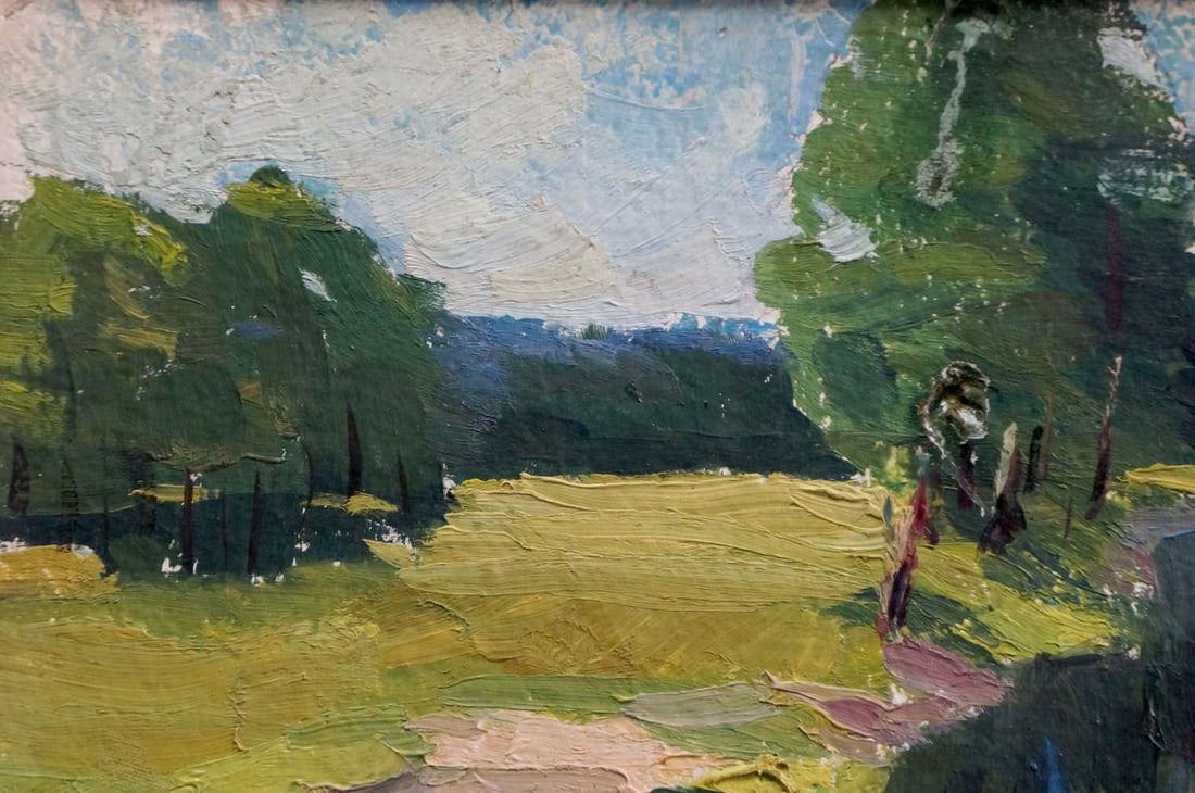 Oil painting River landscape - 4