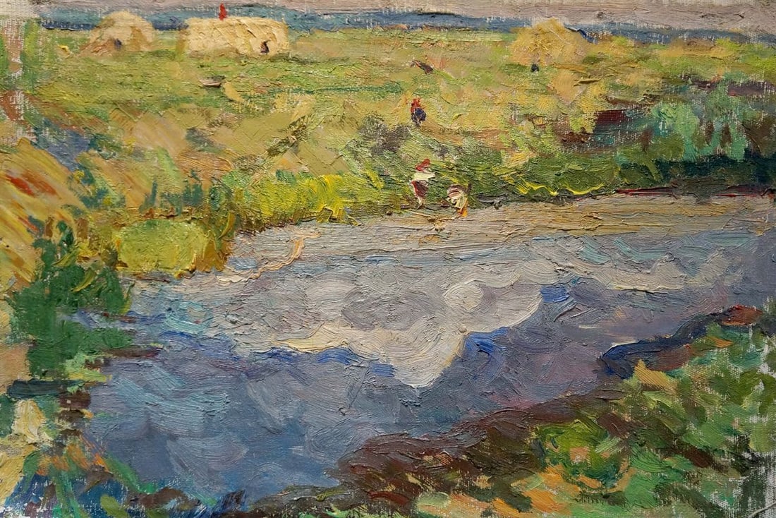 Oil painting People by the river Sevastyanov Viktor Grigorievich (1 of 8)