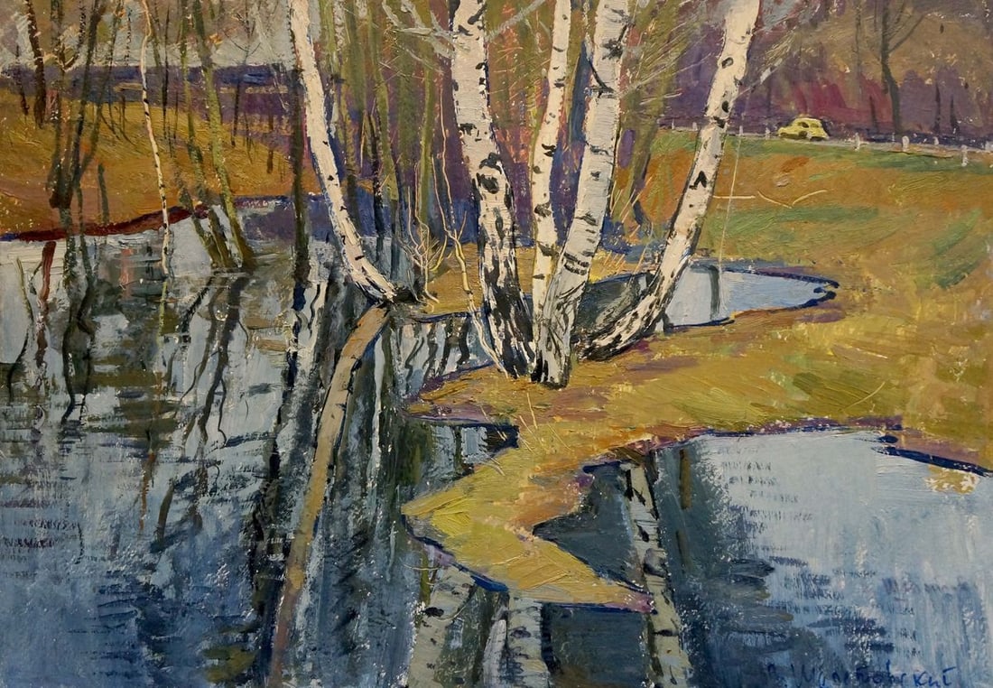 Oil painting Birches by the water Shepetovsky Vitaly Yakovlevich (1 of 8)