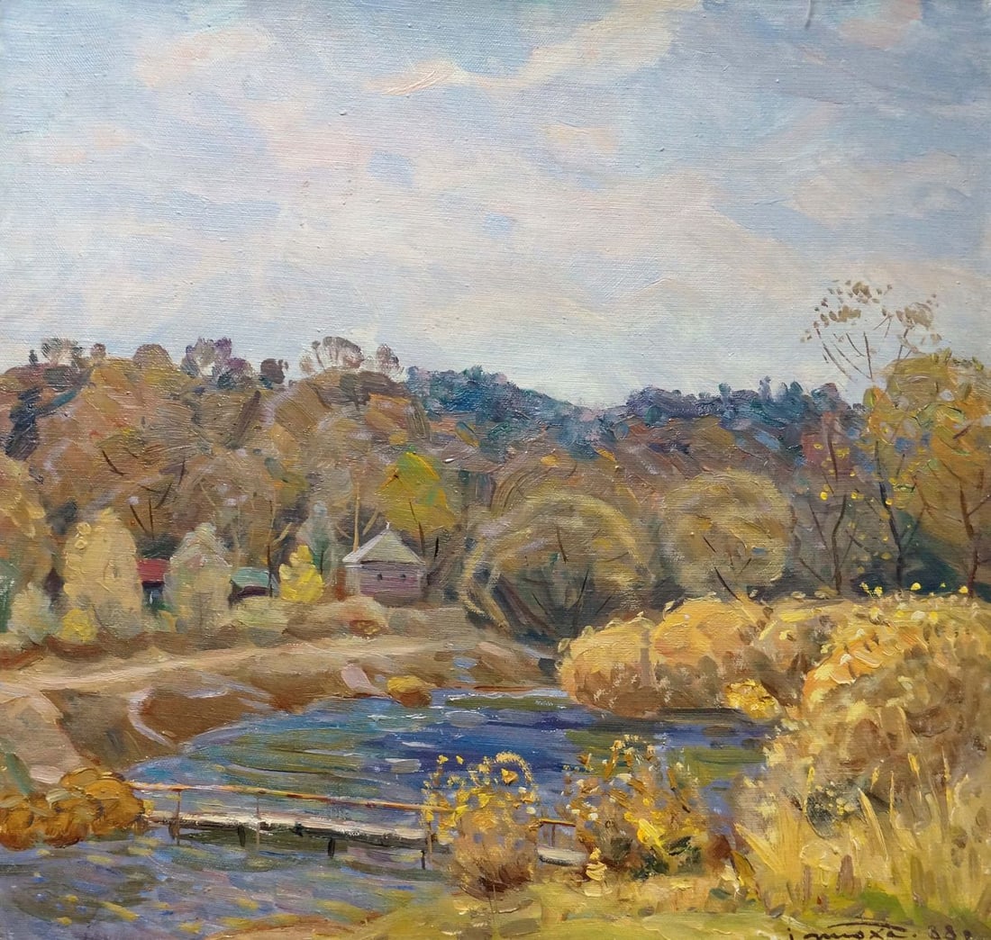 Oil painting Autumn Tyukha Ivan Andreevich: Title: Oil painting Autumn Tyukha Ivan Andreevich Description: NoVerns 888 *** ABOUT THIS PAINTING *** * TITLE: "Autumn" * ARTISTS: Tyukha Ivan Andreevich * SIZE: 60x60 cm/'23.62x23.62 inches' * MEDIU
