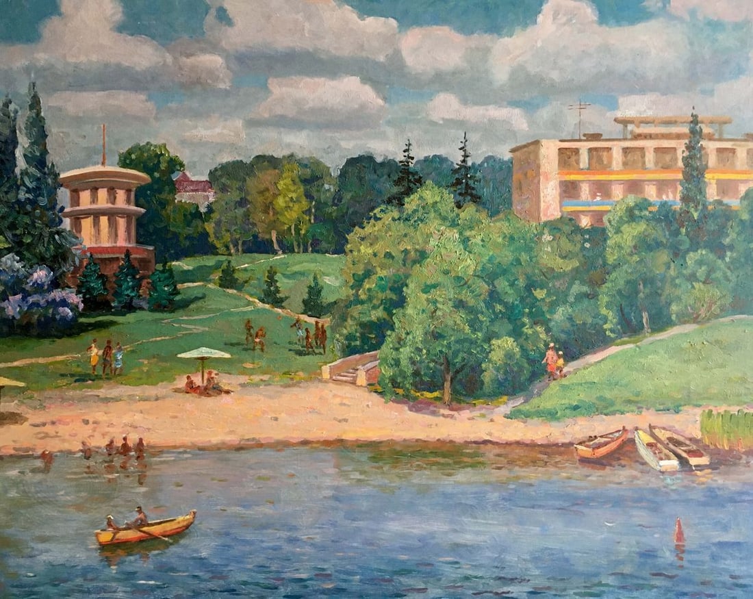 Oil painting Recreation Shvets Viktor Alexandrovich: Title: Oil painting Recreation Shvets Viktor Alexandrovich Description: No846 *** ABOUT THIS PAINTING *** * TITLE: "Recreation" * ARTISTS: Shvets Viktor Alexandrovich * SIZE: 80x100 cm/'31.49x39.37