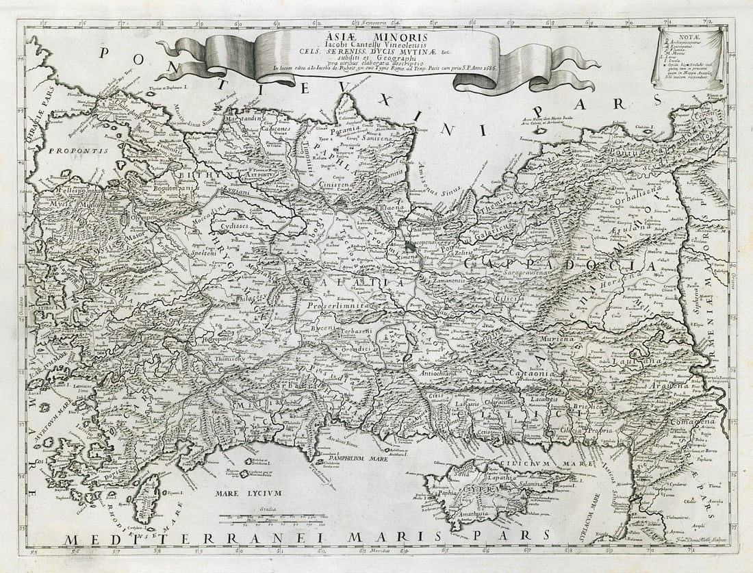 Asiae Minoris. Turkey. Anatolia & Cyprus DE ROSSI / CANTELLI DE VIGNOLA 1686 map (1 of 1)