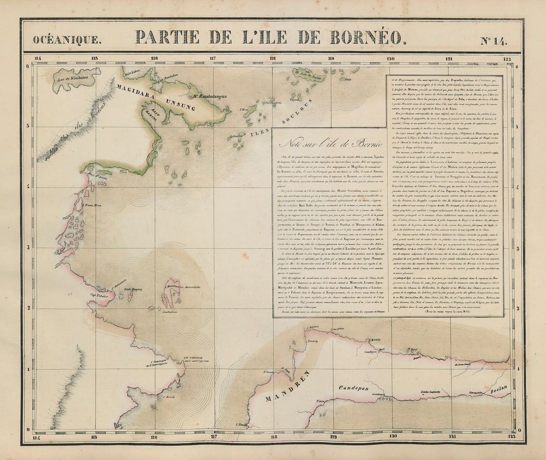Oceanique. Partie de l'Ile de Borneo #14. Borneo Sulawesi. VANDERMAELEN 1827 map (1 of 1)